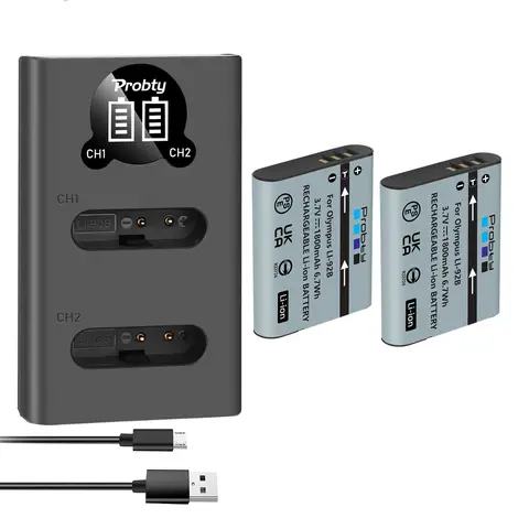 1800mAh Li-92B Li-90B 배터리 + Li 90B Li92B 충전기, Olympus Tough TG-5 TG-4 TG-6 TG-2 TG-1 SH-1 SH-2 SH-60 SH-5