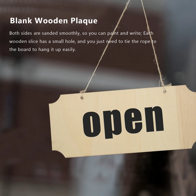 

10 Pieces Unfinished Hanging Wood Sign Rectangle Blank Wooden Plaque Banners With Ropes For Pyrography Painting Writing