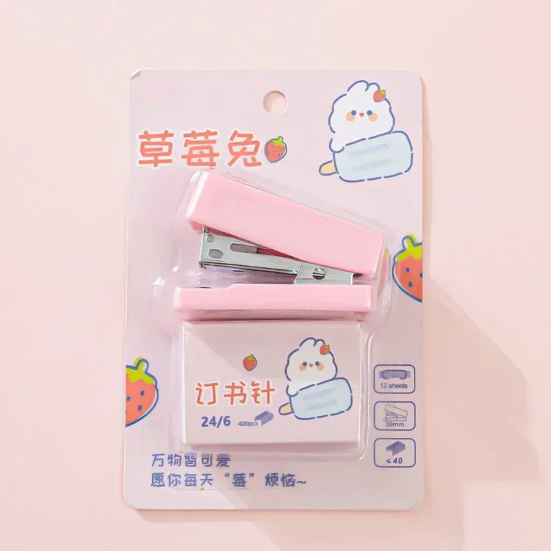 Cartoon Mini Stapler Set Cute Animals Rabbit Student Office Stationery Binding Tools Student School Supplies