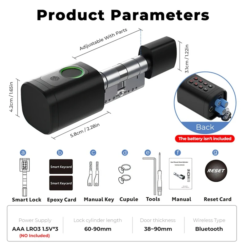 Intelligent Door Locks Bluetooth Fingerprint Lock Cord Code Swipe Door Lock Household APP Smart European Door Lock