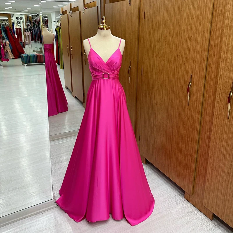 

Prom Party Dresses V-Neck With Satin Wedding A-Line Floor Length Sleeveless Luxury Bride Gowns Back Lace Up Evening Dress Zipper