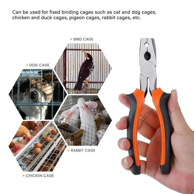 Pet Cage Installation Plier with 600Pcs Cage Fixing Buckle Poultry Cage Fastening Clamp Multi Functional Assembly Hardware Tools