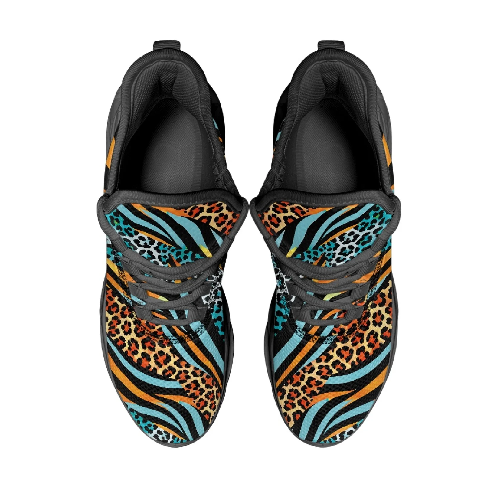PENSTROLL Leopard Stripes Breathable Athletic Shoes for Walking Mesh & EVA Running Shoes Men's Running Shoes