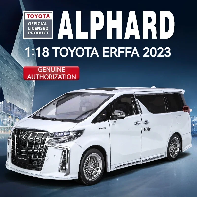 1:18 Toyota Alphard MPV Alloy Car ModelHigh Simulation Sound and Light Diecast Metal Toy Vehicles Car Model Boys Toys Gifts