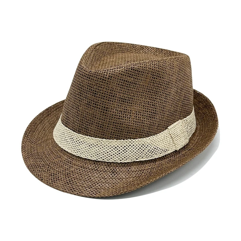 Britischer Jazz-Hut für Herren, Frühling und Sommer, neuer Stil, Sonnenschutz, Strohhut, Strandhut, Strohhut für den Freizeitbereich – Detail 7