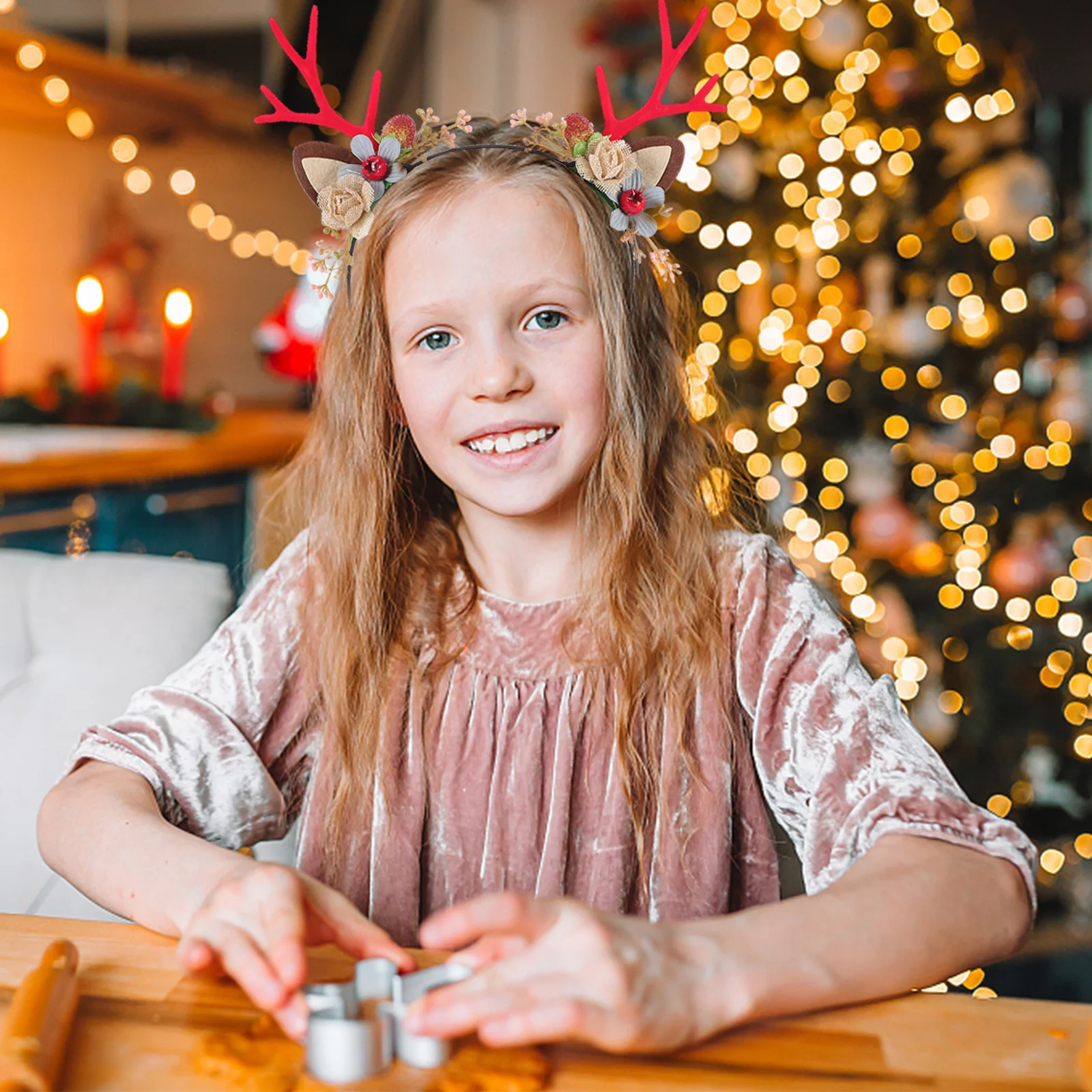 

1 pc Red Creative Antler Design Reusable Christmas Party Hairband For Kids Adults Holiday Carnival Fancy Dress Xmas Hair Decor