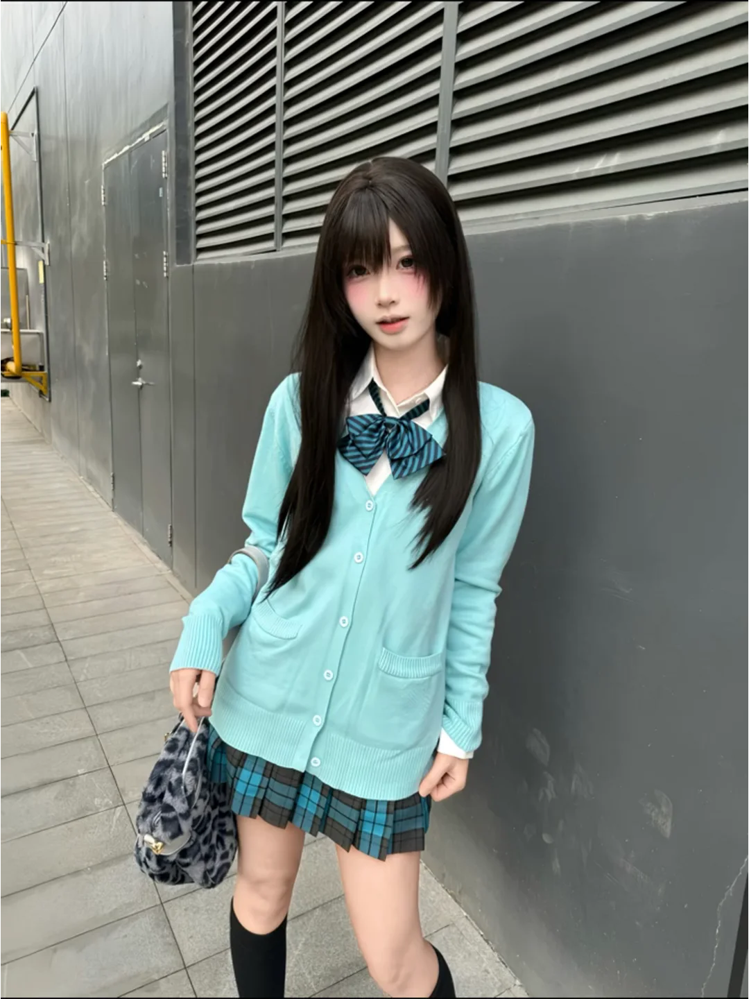 

Свободный длинный вязаный кардиган цвета озерной воды, модная универсальная верхняя одежда для женщин, осенне-зимнее пальто