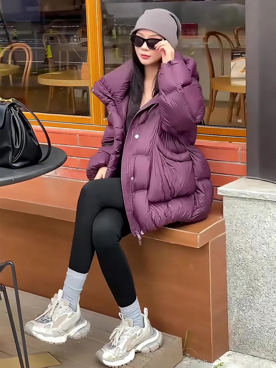 Abrigo de invierno Jaet acolchado de plumón blanco con capucha para mujer, cálido, Sli, dulce, longitud Regular, sin marca