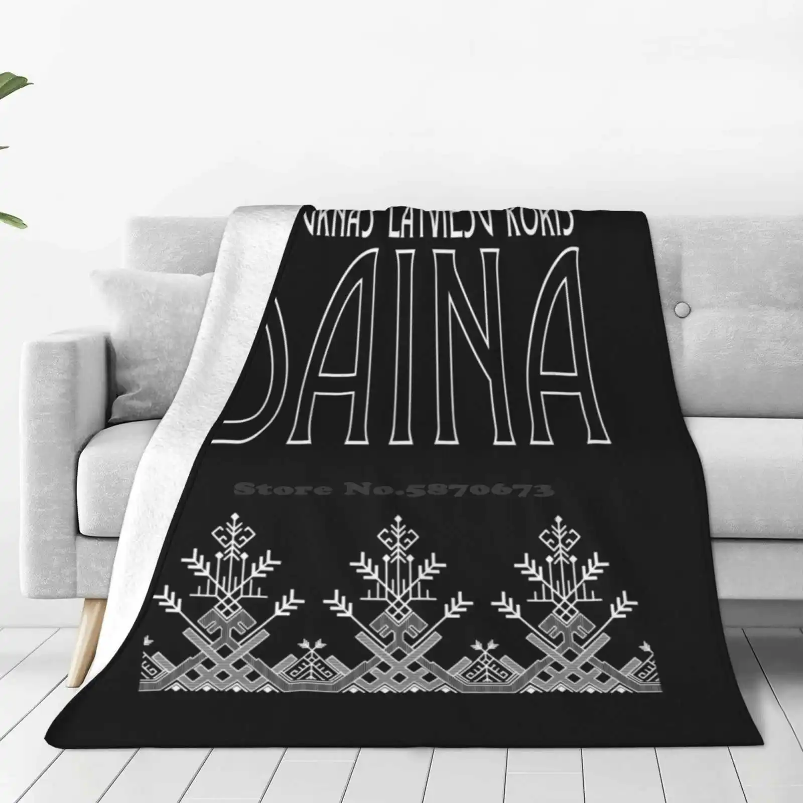 Daina | Deco Black | 30Th Anniversay Fashion Soft Warm Throw Blanket Daina Latvie ? U Koris Krekls Birze