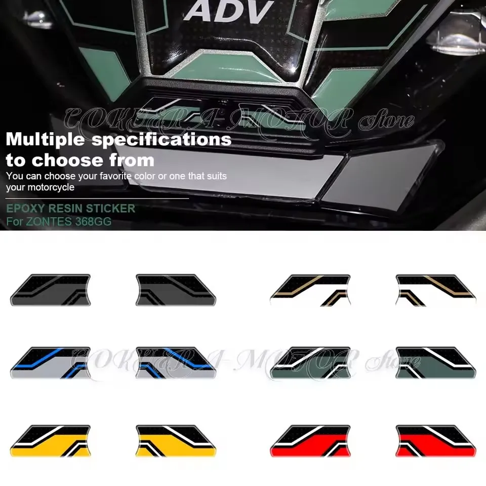 

for ZONTES 368G 368G Motorcycle Accessories Stickers under the front of the car 3D Epoxy Resin Protection Stickers