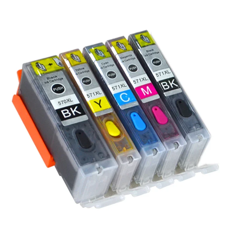 New Refill PGI-570 CLI-571 Ink Cartridge Compatible For Canon MG5750 6850 7750 MG6852 MG6853 TS5000 TS5050 TS5051