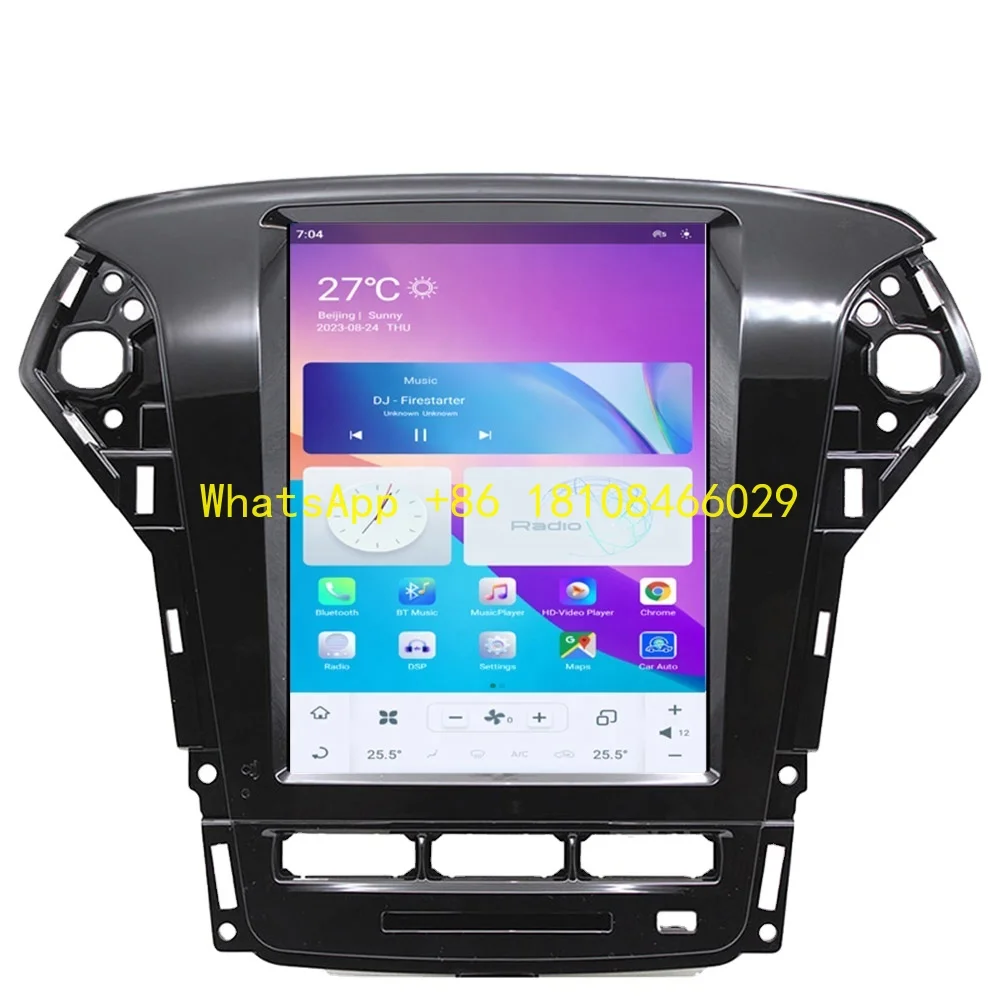 

Автомобильный радиоприемник RoadNavi Tesla Style Android 11, для Ford Mondeo 2007-2010, автомобильный мультимедийный плеер, беспроводной Carplay 4G