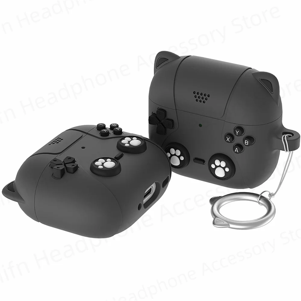 ใหม่น่ารักสําหรับ AirPods 4 พร้อมการตัดเสียงรบกวนแบบแอคทีฟพร้อมแหวน 3D การ์ตูนซิลิโคนอ่อนนุ่มไร้สายชาร์จเคสกันกระแทก