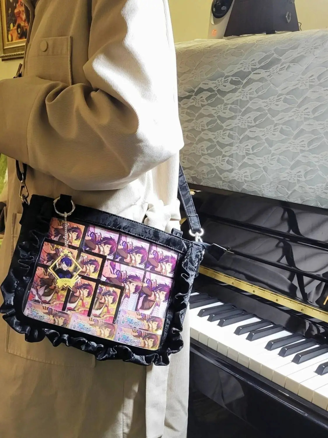 

JIAERDI Japanese Elegant Lace Ita Bag Women Textured Satin Shoulder Handbag Ladies Crossbody Bag Large Capacity Casual Sweet Y2K