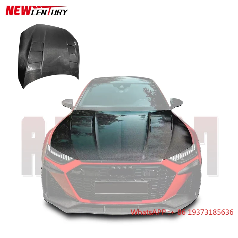 A7/S7 C8 RS6 Carbon Fiber Engine Hood Suitable for 2018-2023 Audi A7/S7 C8 RS6 Modified Carbon Fiber Perforated Engine Hood