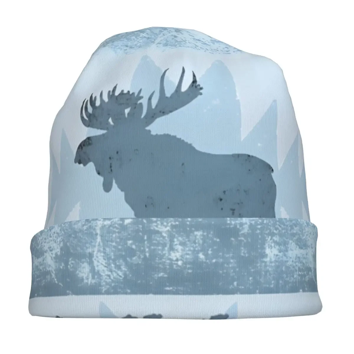 Ice Blue Moose Bonnet Homme Outdoor Skullies Beanies Caps For Men Novelty Hats