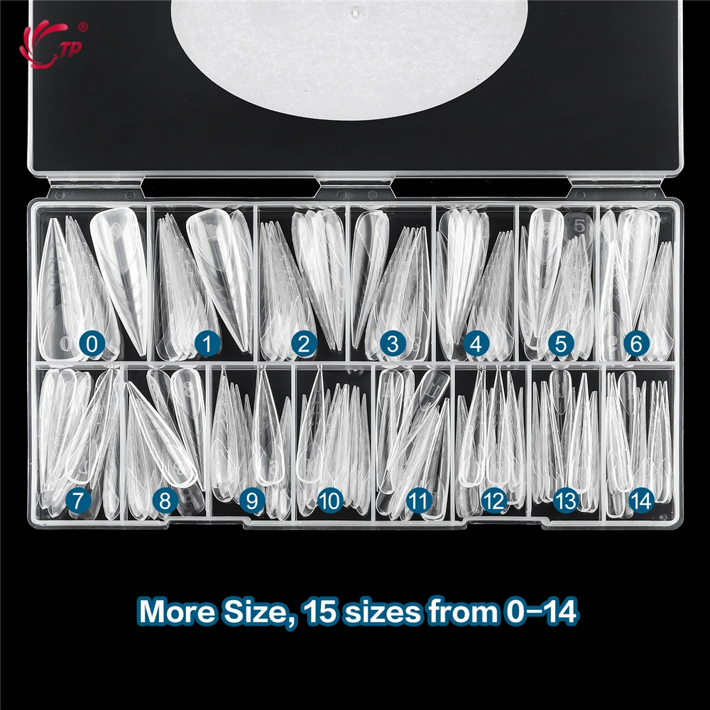 TP 150 unids/caja formas de uñas duales extensión de uñas acrílicas francesas molde de Gel de construcción rápida forma superior de uñas reutilizable herramienta de manicura de 15 tamaños