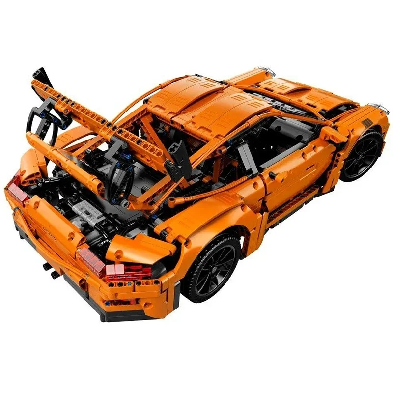 Technology 1: 8 orange 2758pcs sports car model building blocks mechanical group puzzle assembly toy boy Christmas birthday gift
