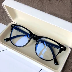 Gafas de miopía para hombre y mujer, lentes con montura ovalada Vintage, bloqueo de luz azul, miopía, menos del 0 al-2023, 6,0