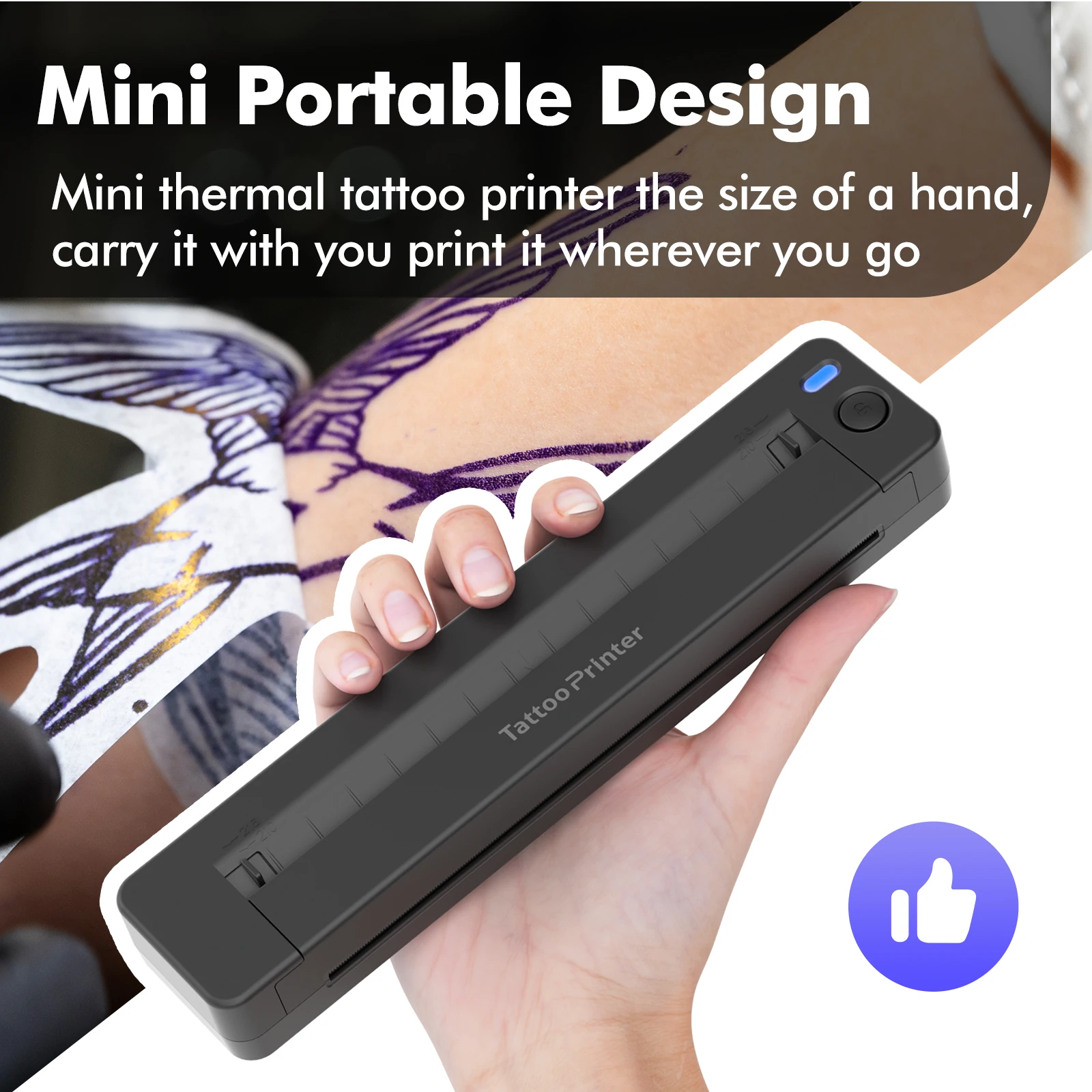 

Wireless Tattoo Stencil Printer,Compatible with Phone,iPad & PCPortable A4 Thermal Printer Kit for Tattoo Artists Little Helper