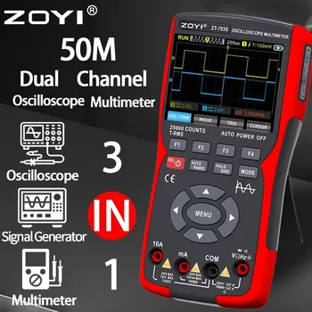 ZOYI ZT703S 702S デジタルオシロスコープマルチメータトランジスタテスター 50MHz 帯域幅 280MS サンプリングレートサポート波形ストレージ