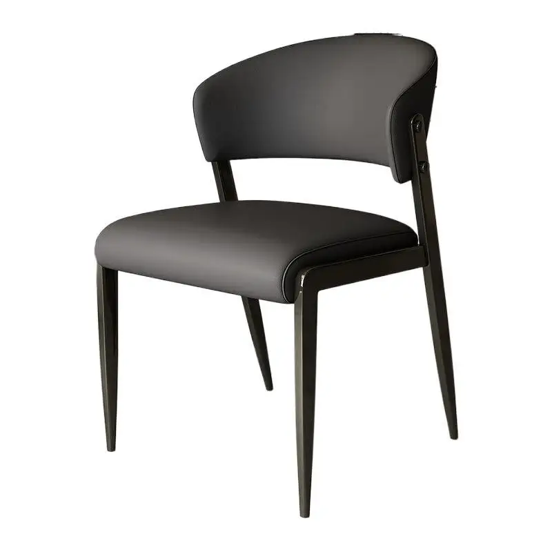 

Italian Simple Modern Backrest Dining Chair Light Luxury Dining Table and Chair Nordic Home Restaurant Backrest Chair Stool H