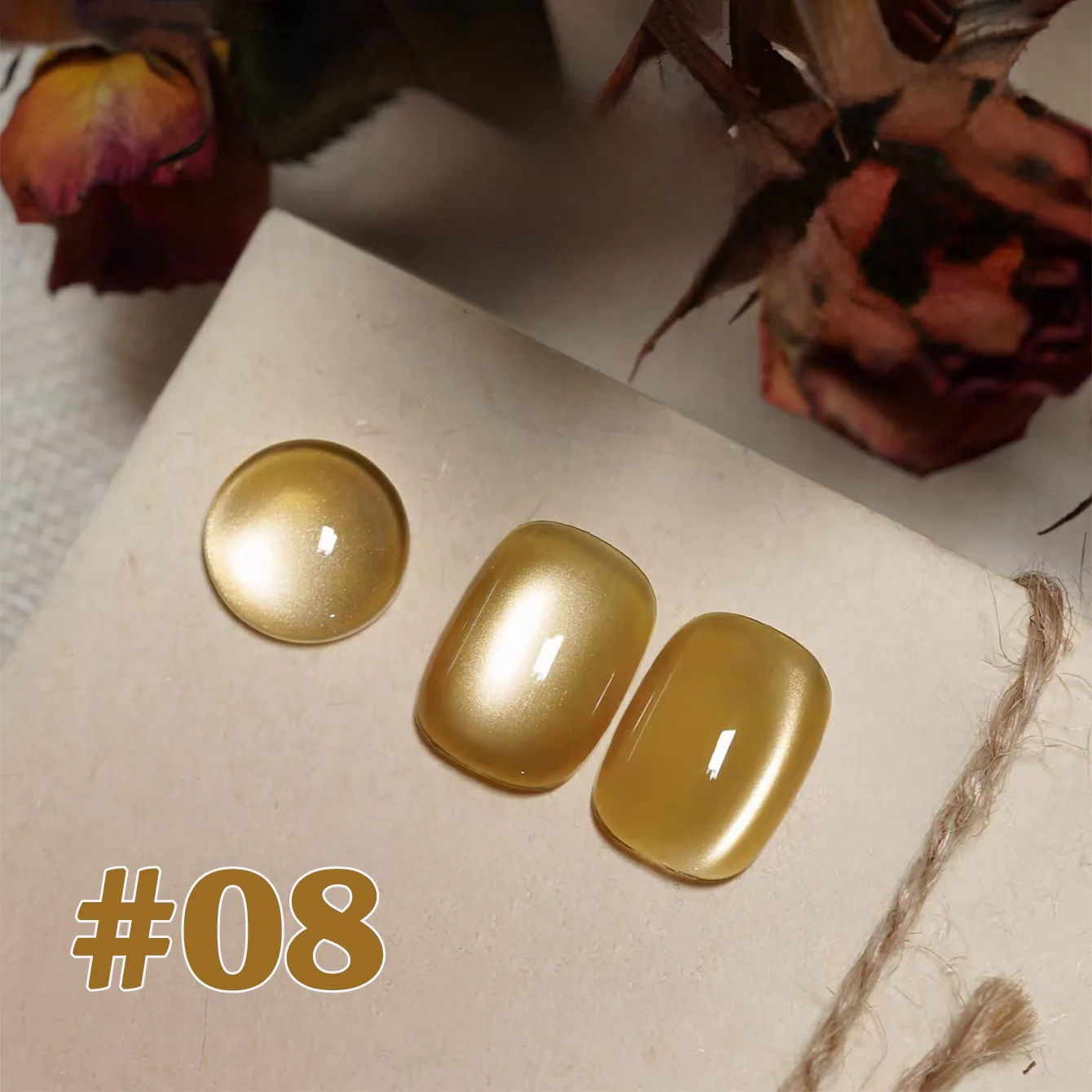 1-24pcs PSK Maple Forest Evening Cat Eye Gel เล็บ 2025 ฤดูร้อนและฤดูใบไม้ร่วง Whitening Maillard Glitter ลูกปัดแก้วเล็บ