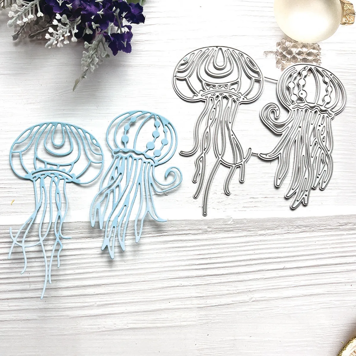 Layered Jellyfish Pattern Metal Cutting Dies For Scrapbooking Sea Underwater Clip Art Cutter Stencil Album Decorating