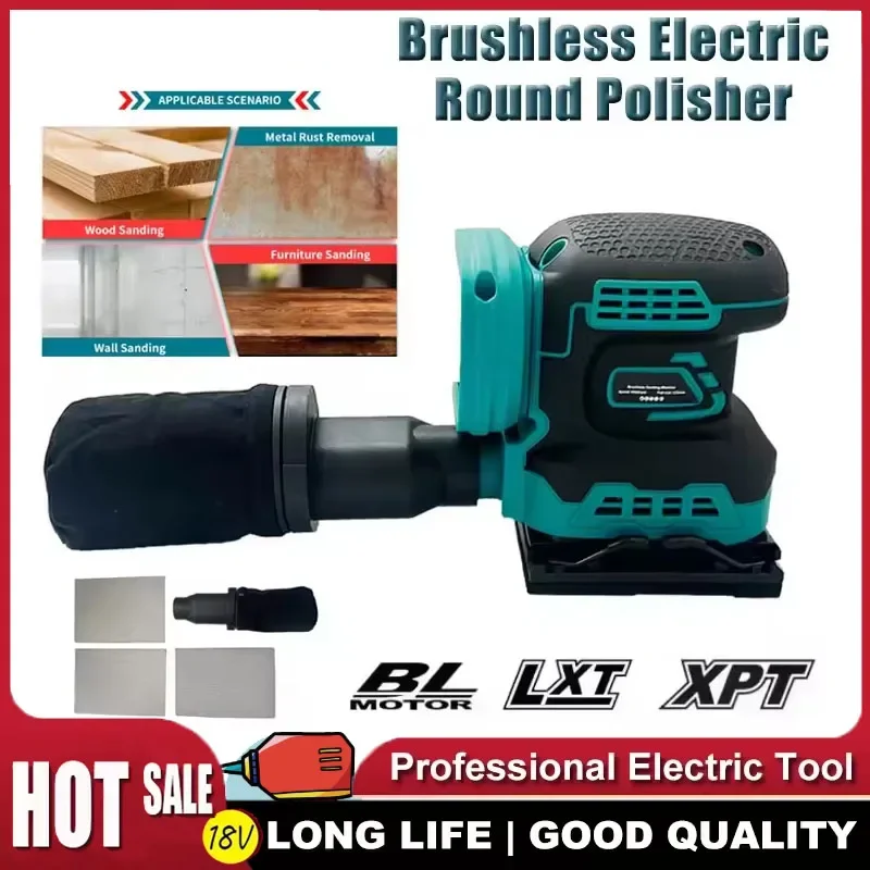 

Бесщеточная эксцентриковая шлифовальная машина Makita (3 скорости) для шлифовки и полировки, совместимая с аккумулятором 18В