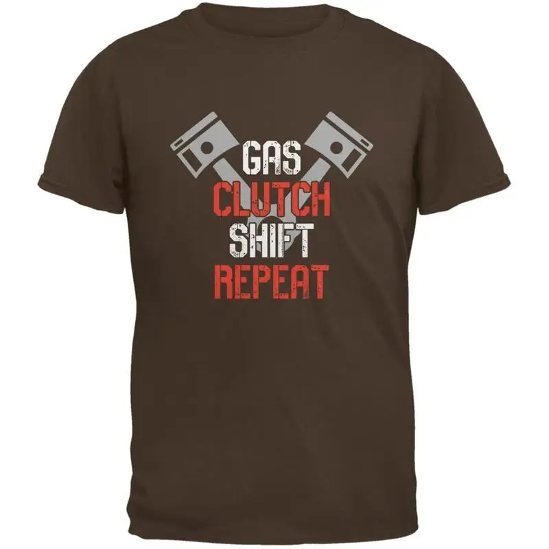 Gas Clutch Shift Repeat Brown Adult T Shirt