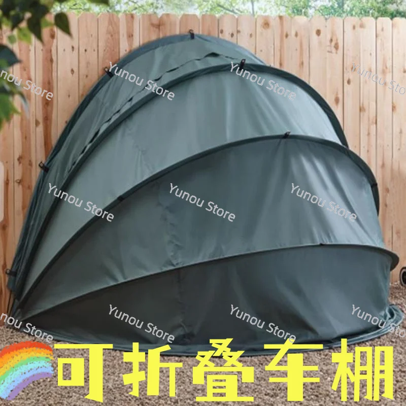 Tram Motorcycle Rain Cover, Household Outdoor Sun Protection, Mini Garage, Oxford Cloth, Dustproof Folding Wall Mounted Carport