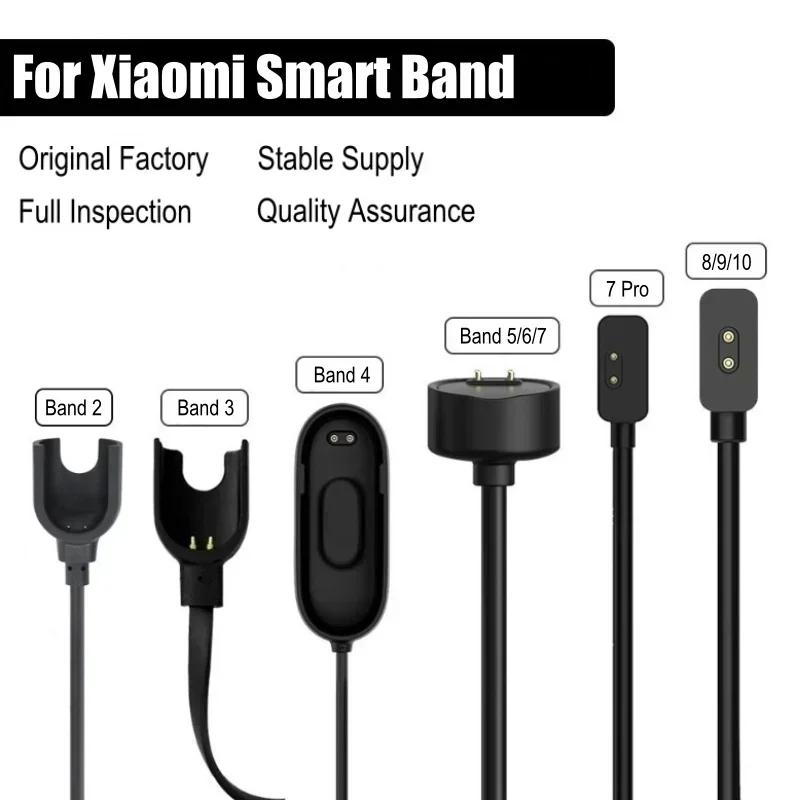 Cable de Carga para Xiaomi Smart Band 10 9 8 Active 7 Pro 6 NFC 5 Mi Smart Band 4 3 2 Original, Base de Carga Magnética USB