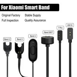 Cable de carga para Xiaomi Smart Band 9 8Pro 8 Active 7 Pro 6 NFC 5 Mi Smart Band 4 3 2 pulsera USB Dock cargador magnético