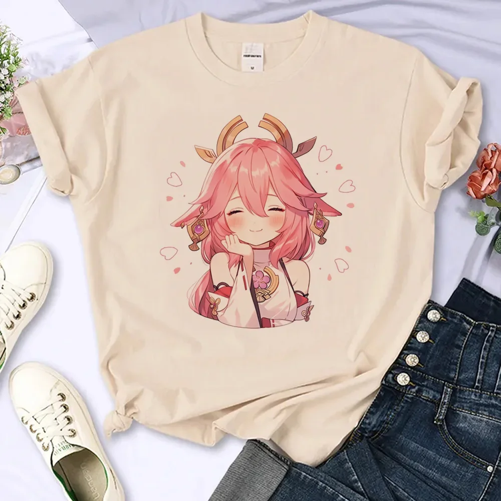 Genshin Impact tshirt women comic t shirt female anime harajuku clothes