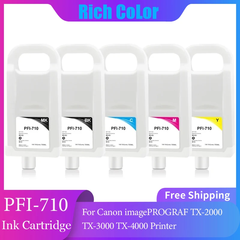 PFI-710 PFI710 Refillable Ink Cartridge With Chip For Canon imagePROGRAF TX-2000 TX-3000 TX-4000 Printer