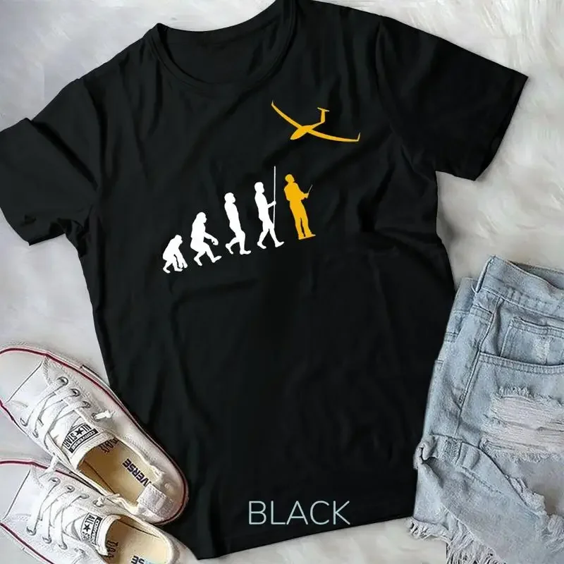 T-shirt unisexe pour pilote d'avion planeur, modèle Evolution RC
