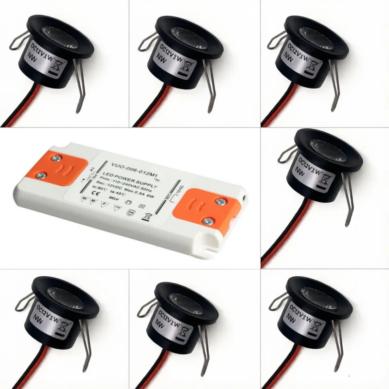 2W 12V Mini LED Spotlight + Power Controller - Eyeglass Lamp - IP65 IP20 Protection Grade - Kitchen Cabinet - Wardrobe Room - Sa