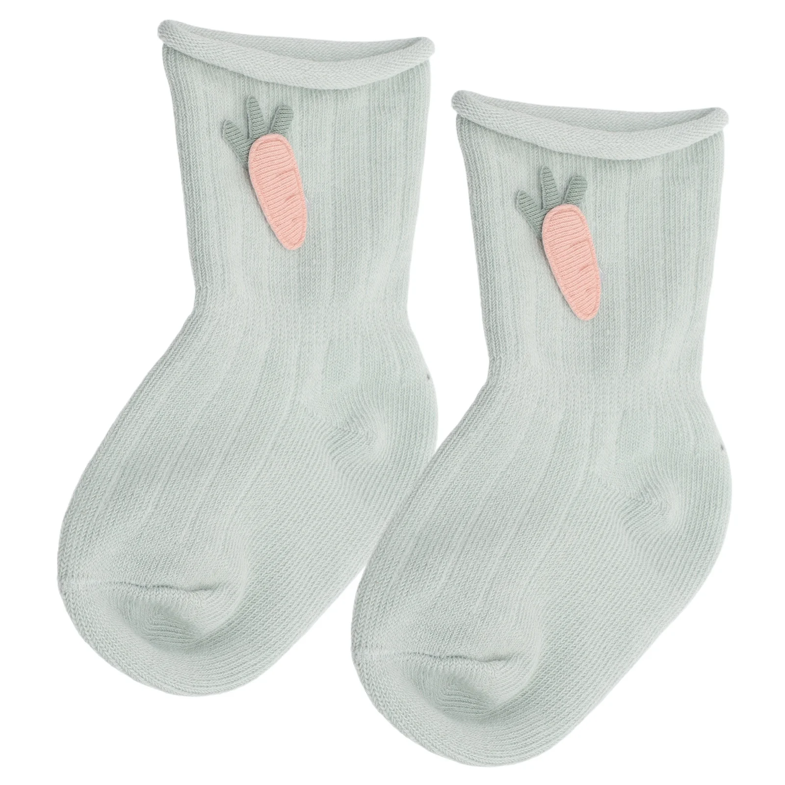 

1Pair Newborn Baby Socks Mid-Calf Cotton Soft Cartoon Design Anti-Slip Grip Non-Slip Warm Breathable Socks for Toddlers Daily