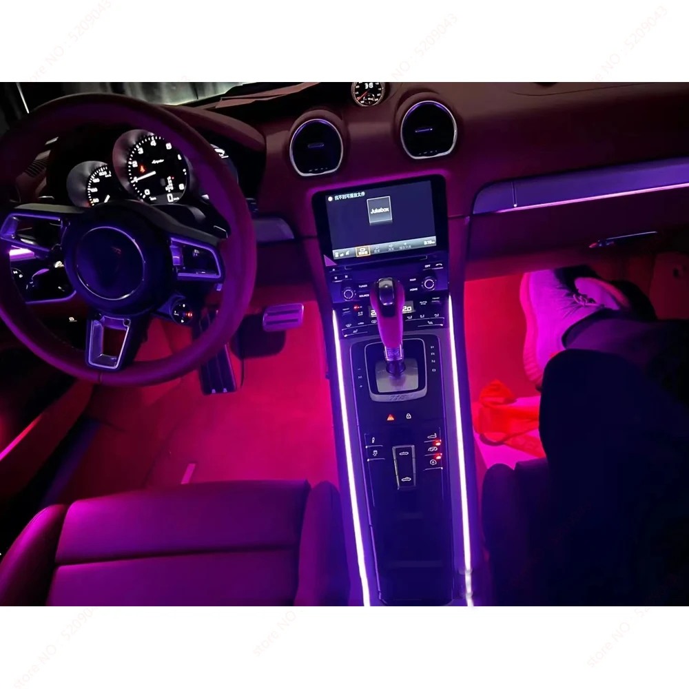 Ambient Light 64 Colors For Porsche 718 Decorative RGB Ambient Light LED Atmosphere Lamp highlight LED illuminated Strip