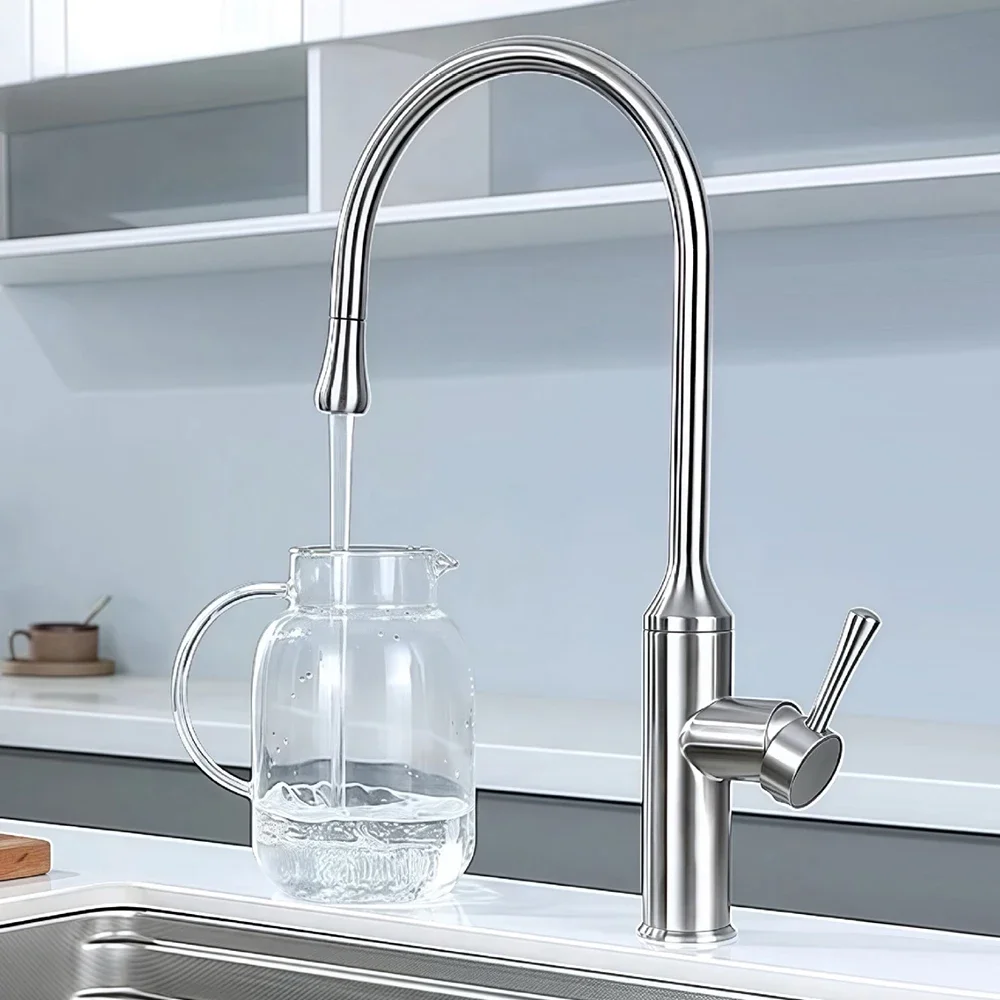 304 Stainless Steel Kitchen Sink Faucet , 360 Rotation Two Model Water Out , Hose Pulling Down Mixer Cold & Hot Water