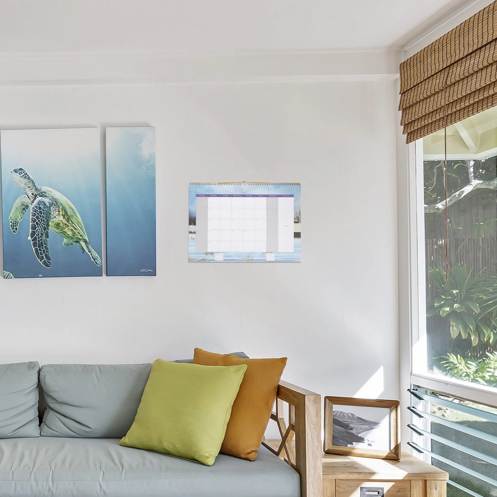 

English Wall Calendar 2023 Decorative Hanging Monthly Organizer Clear Printing Smooth Paper Feel Good Visual Enjoyment Home