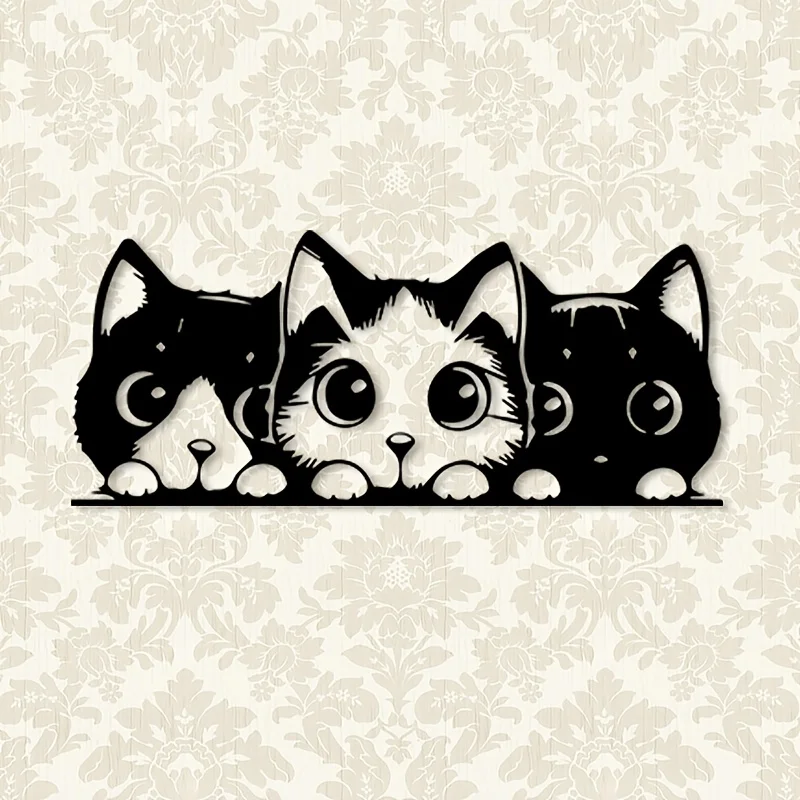 CIFBUY Metal Wall Art Cat House Number Sign Vintage Iron Plaque Decor for Home Outdoor Fence Garden Farmhouse Wall Hanging Decor view 5