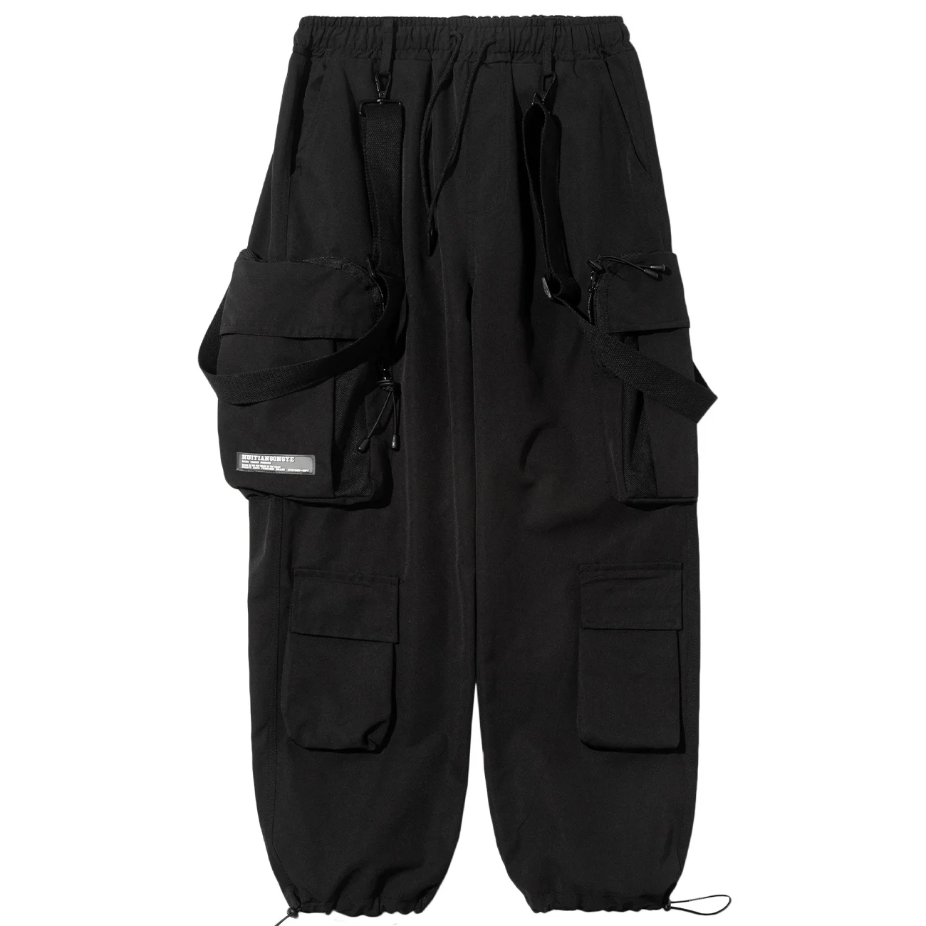 Overalls Detachable Baggy Pants Men Functional Casual Pants Strap Cargo Pants Loose Trousers Streetwear Techwear