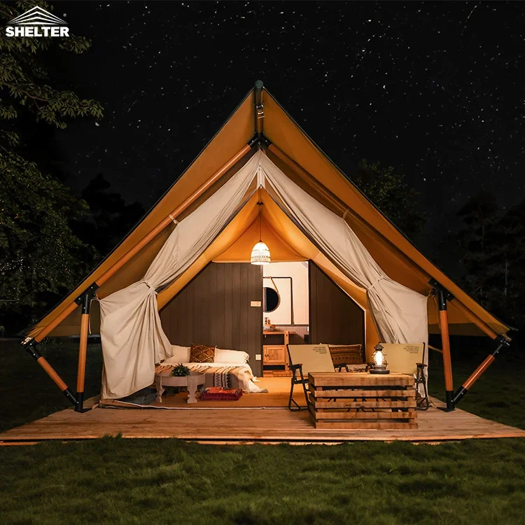 Outdoor Camping Hotel Desert tent Resort Strong Wood Structure Waterproof glamping luxury Hotel Safari Tent