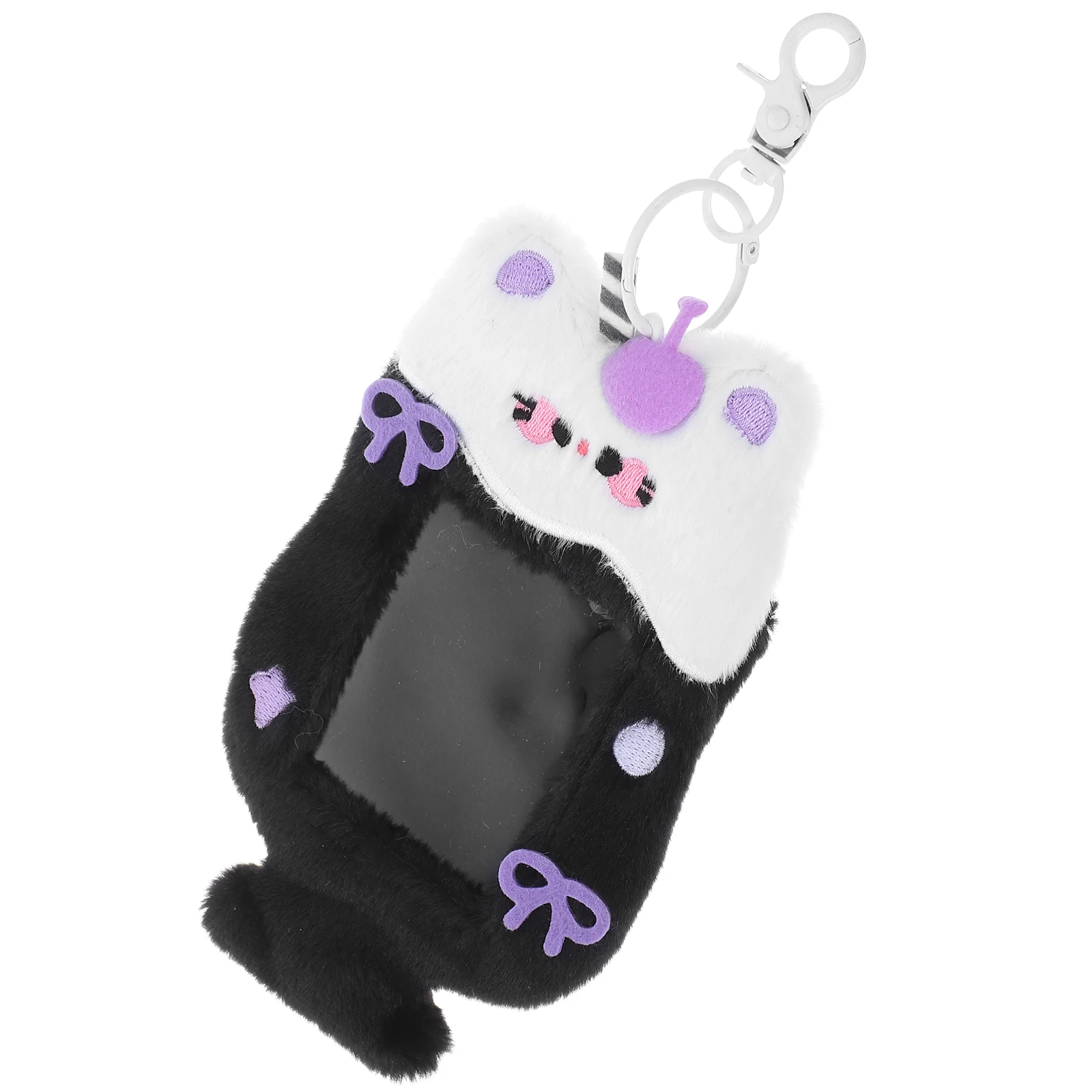 

Photocard Keychain Holder Cartoon Animal Design Transparent Window for Photos Id Cards Cute Badge Cover Versatile Use