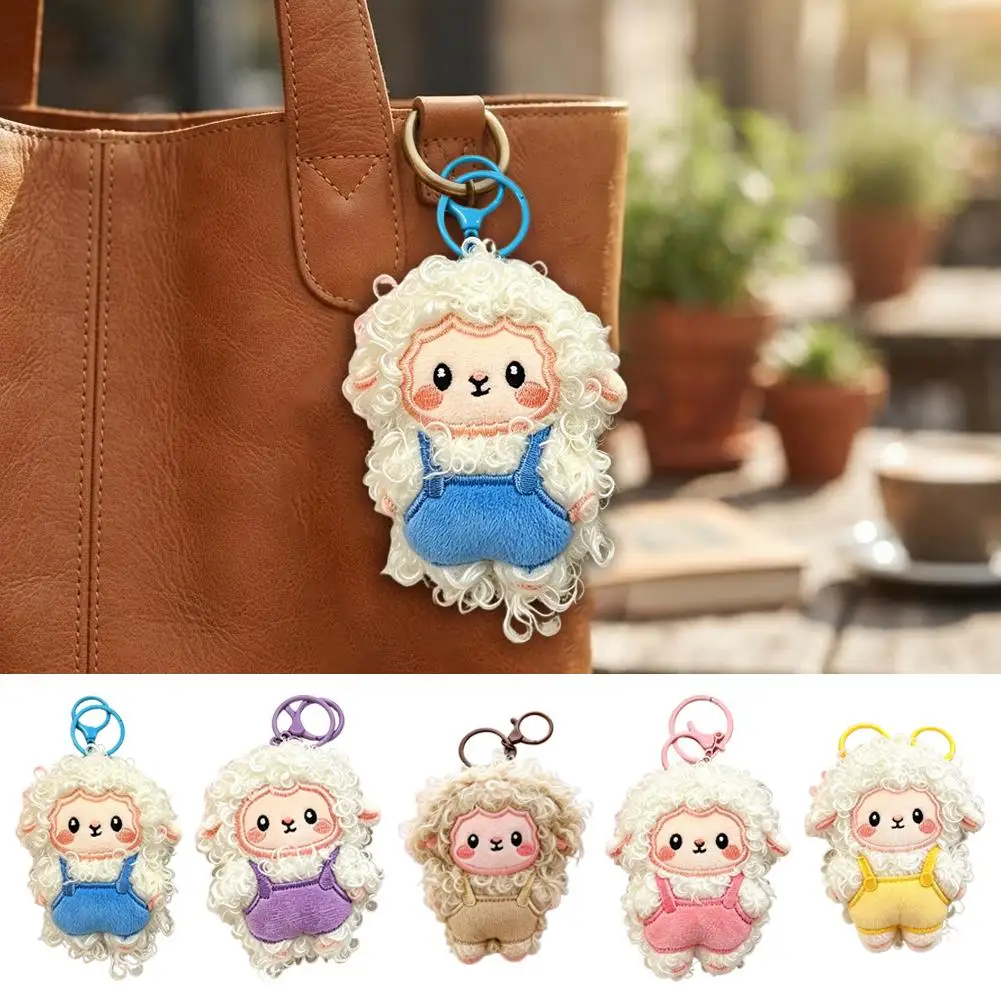 1Pc Curly Sheep Plush Keychains Key Ring Pendant Bag Ornament Perfect For Backpack Decoration Gifts For Kids,Couple ,And friend
