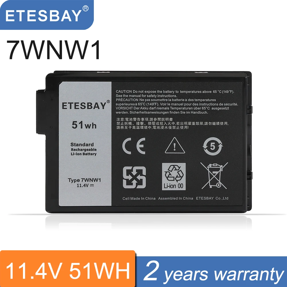 ETESBAY 7WNW1 Laptop Battery Replacement FOR Dell Latitude 7424 5424 5420 Rugged Extreme Series Notebook P85G P86G DMF8C 0DMF8C