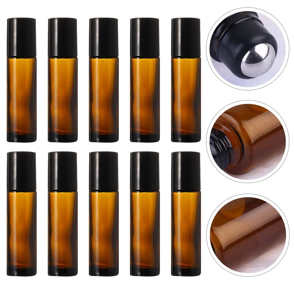 20Pcs Essential Oil Roller Bottles Glass Portable Roll-on Bottles for Perfume Massage Oils Lip Balm Cosmetics Sub Containers