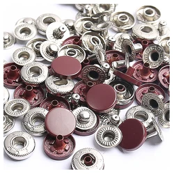 Metal Buttons Leather Snap Fasteners 12.5/15mm Round Duty Sewing Accessories Color Button for Clothes Jackets bags Jeans Wears