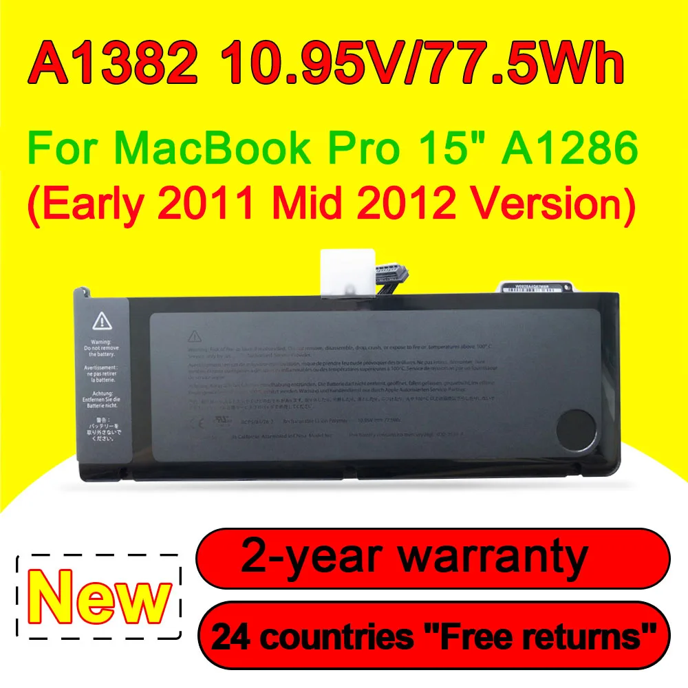 A1382 Laptop Battery For MacBook Pro 15